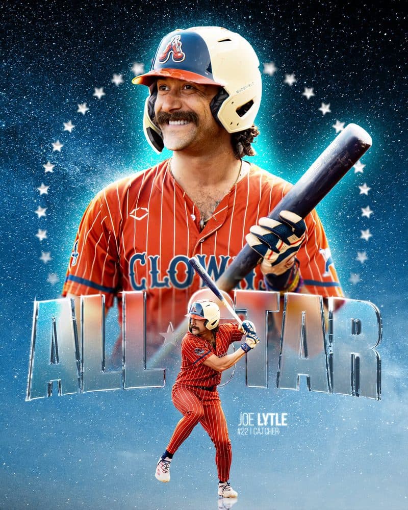 Joe Lytle in an Indianapolis Clowns uniform for his first Banana Ball All-Star selection