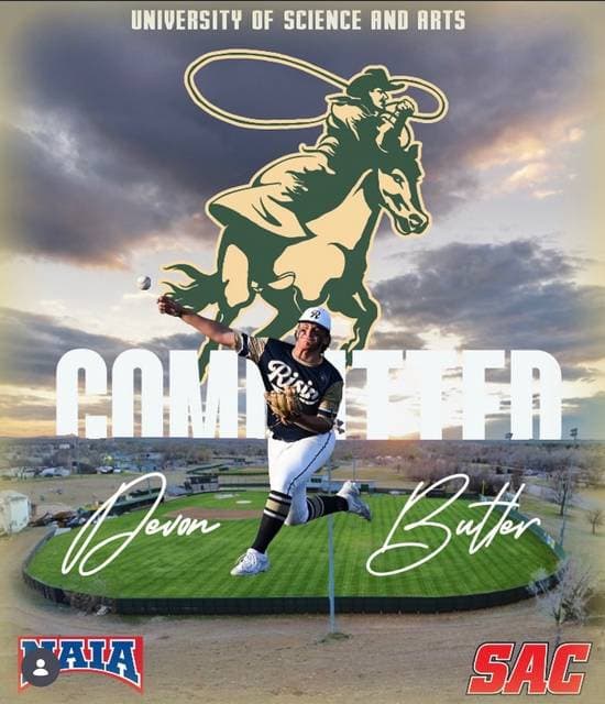 Devon Butler commitment graphic for the University of Science and Arts of Oklahoma