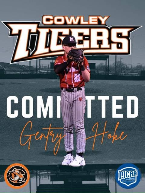 Gentry Hoke commitment graphic for Cowley College