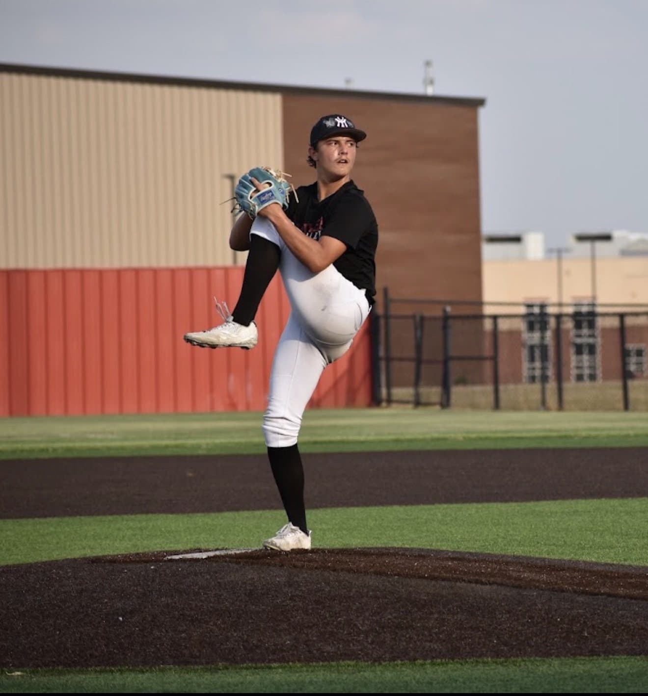 Pryce McClure pitching in a Yukon Miller uniform